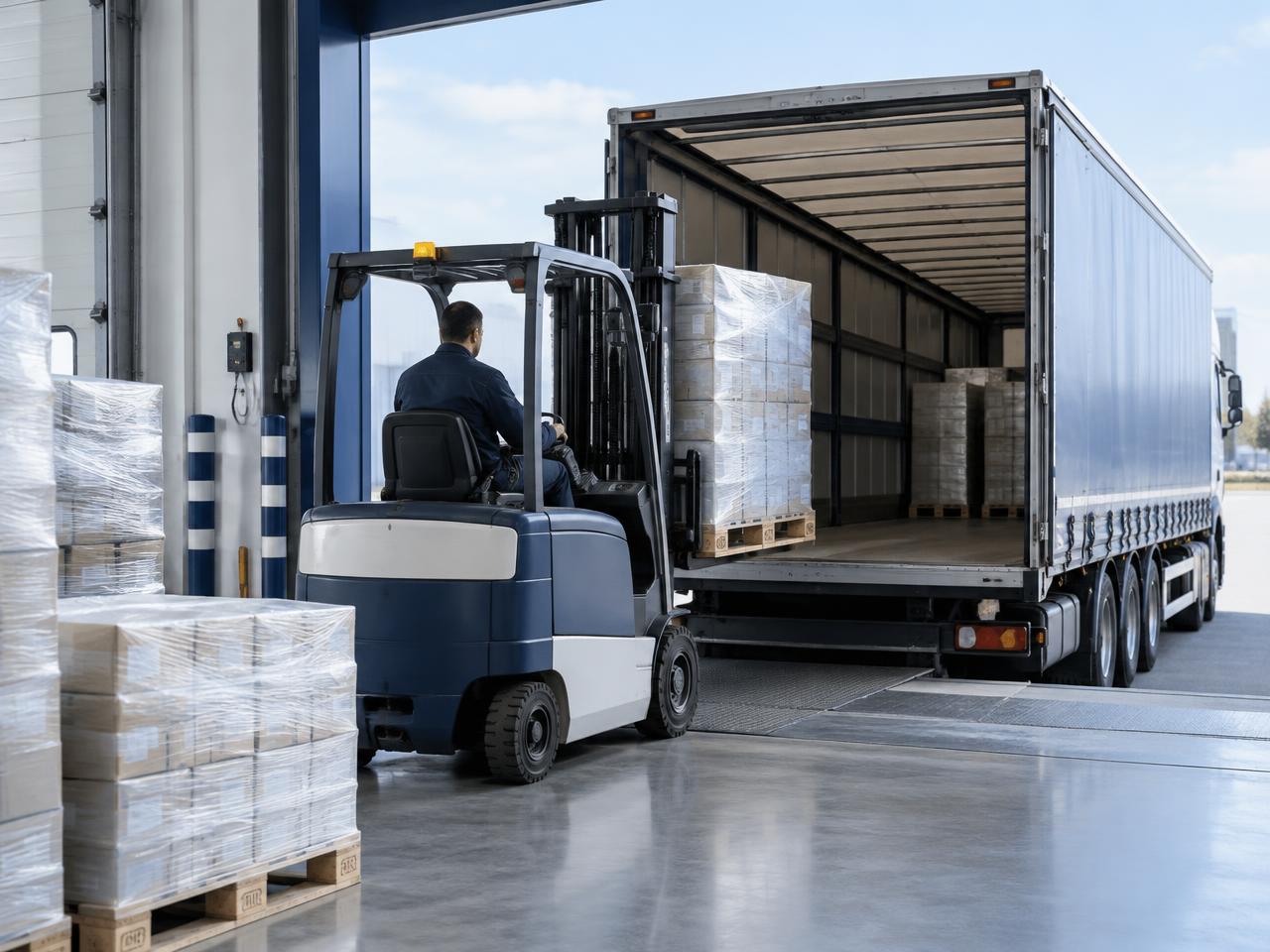 Euro-Paletten werden verladen
